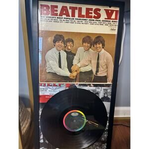 Handmade Hazey Autumn Framed Beatles VI Vinyl Collage Wall Art Ready to Display